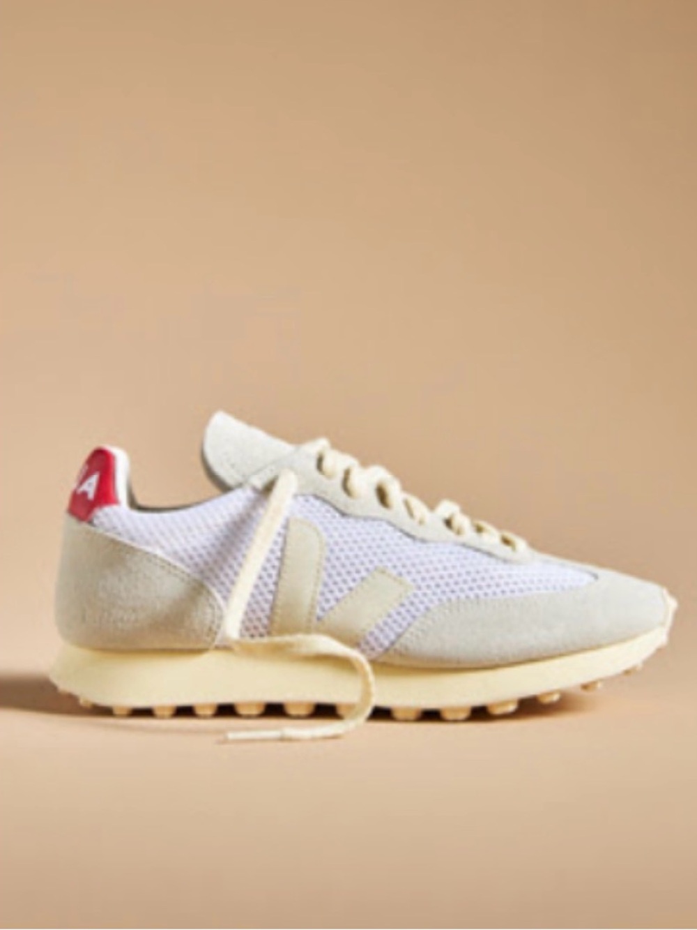Veja Rio Branco Cream Beige Suede Sneakers Womens Size 8 Sustainable Running